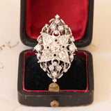 Anello vintage in oro bianco 18K con diamanti (1.75ctw ca.), anni ‘50/‘60
