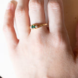 Trilogy vintage in oro 18K con smeraldo e diamanti (0.10ctw ca.), anni ‘70