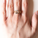 Anello vintage in oro 9K con acquamarina (2.50ct ca.), anni ‘70/‘80
