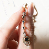 Antike Ohrringe aus 18 Karat Gelbgold und Silber mit Saphiren und Diamanten im Rosenschliff, Anfang des 900. Jahrhunderts