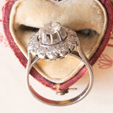 Vintage Daisy Ring aus 18 Karat Weißgold & Platindiamant (ca. 0.86 Karat), 60er