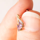 Vintage-Ohrringe aus 9-karätigem Gelb- und Weißgold mit Amethysten und Diamanten