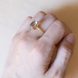 Anello vintage in oro 18K con acquamarina, anni ‘50/‘60
