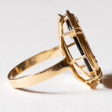 🖤 Anello vintage in oro 18K con cammeo su onice, anni ‘80