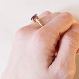 Anello vintage in oro giallo 18K con ametista (1.10ct ca.), anni ‘60