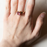 Anello vintage in oro 9K con topazio rosa, anni ‘80