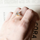 Vintage 18K gold ring with synthetic blue spinel and white stones, 1980s