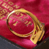 Anello a navette vintage in oro 18K con diamanti (1ctw ca.), anni ‘70