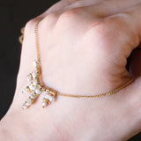 Collier de perles vintage en or 8 carats, 50