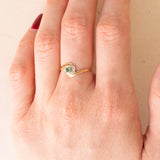 Vintage Ring aus 18 Karat Gelbgold und Weißgold mit Smaragd, 60er/70er Jahre