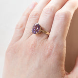 Anello vintage da cocktail in oro 8K con ametista (4.30ct ca.), anni ‘70/‘80