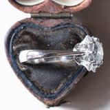 Vintage Gänseblümchenring aus 18 Karat Weißgold mit Diamanten (Mitte ca. 1.55 ct), 70er/80er Jahre