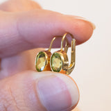 Vintage 8K Gold Peridot Ohrringe, 60er/70er Jahre