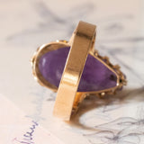 🔮Vintage Amethyst-Ring aus 14 Karat Gelbgold, 50er/60er Jahre