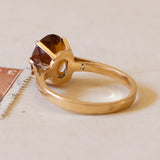 Solitaire ring in 18K gold with citrine quartz, 1960s