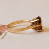 Solitaire ring in 18K gold with citrine quartz, 1960s