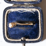 Vintage Solitär aus 14 Karat Gold mit Diamant im Brillantschliff (ca. 0.15 ct), 70er Jahre