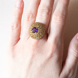 Vintage 8K Gold Patch Ring mit Amethyst (ca. 1.10 ct) und Peridots (ca. 1.50 ctw), 70er Jahre