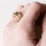 Anello vintage in oro giallo 18K con acquamarina (1.80ct ca.), anni ‘60