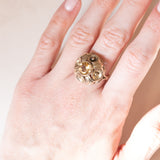 Vintage Cocktailring aus 8 Karat Gelbgold mit Citrin (ca. 2.60 Karat), 70er Jahre