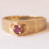 Anello vintage da uomo in oro 14K con rubino, anni ‘70