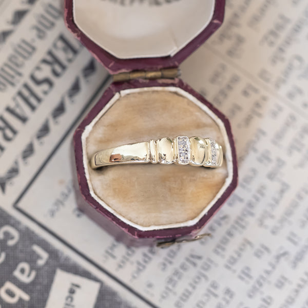 Anello vintage in oro 8K con diamanti, anni ‘50/‘60