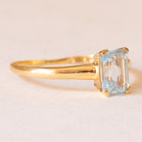 Anello vintage in oro giallo 18K con topazio azzurro (0.80ct ca.), anni ‘60