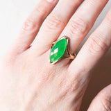 🍃Vintage Jadering aus 8K Gelbgold, 60er Jahre