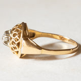 Vintage Diamantring aus 18 Karat Gelb- und Weißgold (Mitte ca. 0.10 Karat), 40er Jahre