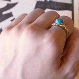 Vintage 9K gold ring with turquoise paste, 60s / 70s