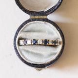 Demi-éternité vintage en or 18 carats avec saphirs et diamants (0.30 ct env.), années 60/70