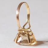 Anello vintage da cocktail in oro 18K con quarzo citrino (6ct ca.), anni ‘50/‘60