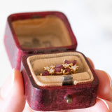 Orecchini vintage in oro 18K con diamanti (0.30ctw ca.) e rubini, anni ‘70