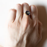 🌙 Anello moderno in oro 9K con topazio mistico