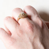 Vintage Diamantring aus 18 Karat Gelb- und Weißgold (Mitte ca. 0.10 Karat), 40er Jahre