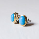 Vintage 18K gold earrings with turquoise, 1960s