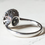 Vintage Gänseblümchenring aus 18 Karat Weißgold mit Diamanten (ca. 0.79 ctw), 50er Jahre