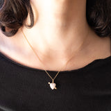 Vintage Herzanhänger aus 18 Karat Gelb- und Weißgold, 70er Jahre