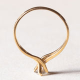 Vintage Solitär aus 18 Karat Gold mit Diamant im Brillantschliff (ca. 0.22 ct), 60er Jahre