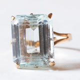 Vintage 18 Karat Gelbgold Aquamarin (ca. 10 Karat) Cocktailring, 50er/60er Jahre