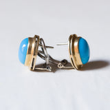 Vintage 18K gold earrings with turquoise, 1960s