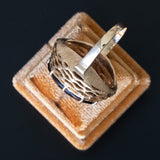 Anello vintage da cocktail in oro 14K con quarzo fumé (21ct ca.), anni ‘60/‘70
