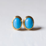 Vintage 18K gold earrings with turquoise, 1960s