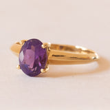 Anello vintage in oro giallo 18K con ametista (1.10ct ca.), anni ‘60