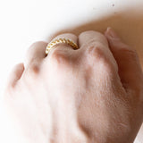 Veretta vintage in oro 18K con diamanti (0.27ctw ca.), anni ‘60