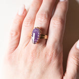 🔮Vintage Amethyst-Ring aus 14 Karat Gelbgold, 50er/60er Jahre