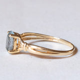 Anello vintage in oro 18K con acquamarina, anni ‘50/‘60