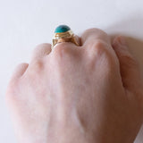 Anello vintage in oro 14K con turchese, anni ‘60
