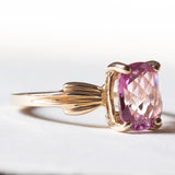 Anello vintage in oro 9K con topazio rosa, anni ‘80