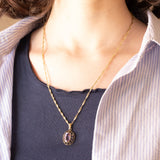Vintage Collier mit 8K Gelbgold Kette und 8K Gelbgold Anhänger mit Amethyst (ca. 2.50ct), 60er/70er Jahre